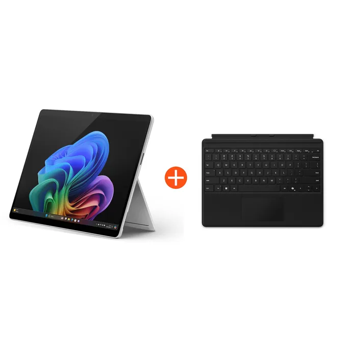 Microsoft Surface Pro (11. Edition) Copilot+ PC 13" 2in1 Platin 5G Snapdragon® X Plus 16GB/256GB SSD Win11 EP2-08261 ohne Netzteil inkl. Keyboard mit Copilot-Taste schwarz