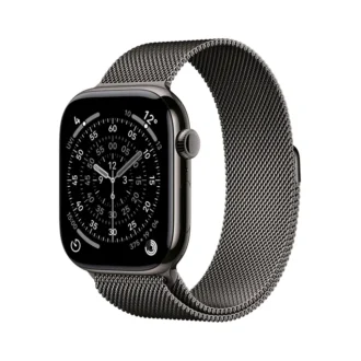 Apple Watch Series 11 GPS + Cellular 46mm Schiefer Titanium Gehäuse mit Schiefer Milanese Loop - S/M