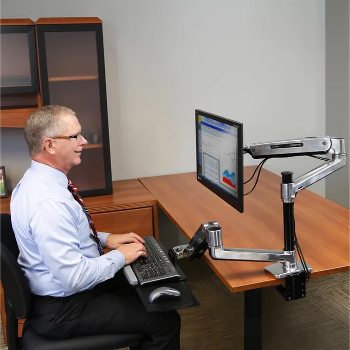 Ergotron WorkFit-LX Single Steh-Sitz Arbeitsplatz – Bild 2