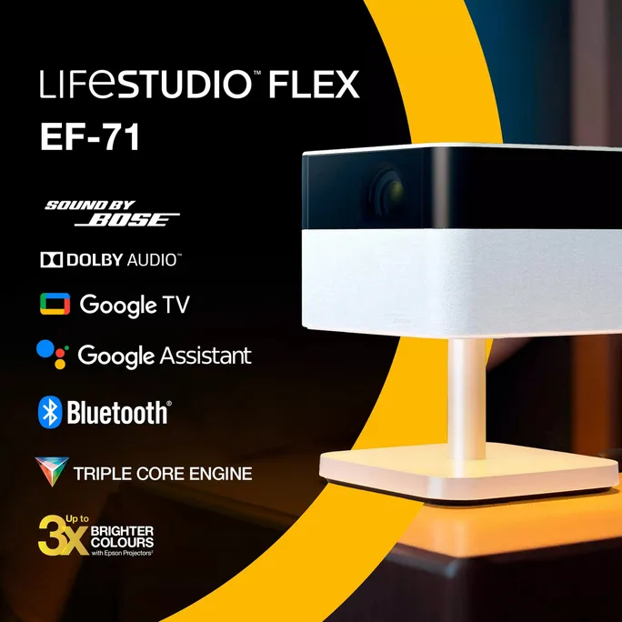 Epson EF-71 Lifestudio Flex tragbarer Laserprojektor 700 Lumen FHD HDMI Weiß – Bild 3