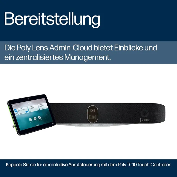 Poly Studio X72 All-In-One-Video-Bar (WiFi/BT 5.0), 7,3-fach Digitaler Zoom, inkl. TC10 Controller Kit – Bild 3