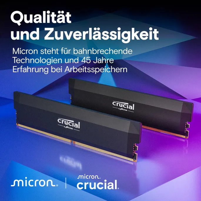 32GB (2x16GB) Crucial Pro DDR5-6000 CL48 UDIMM RAM Gaming Speicherkit – Bild 2