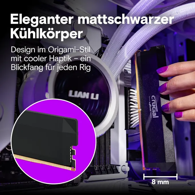 32GB (2x16GB) Crucial Pro DDR5-6000 CL48 UDIMM RAM Gaming Speicherkit – Bild 3