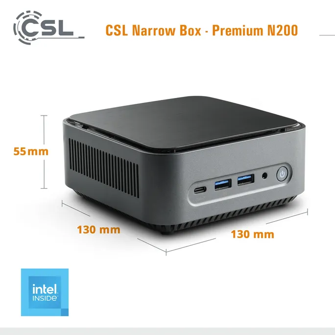 CSL Narrow Box Premium Mini-PC N200 16GB/500GB SSD Win11 – Bild 2