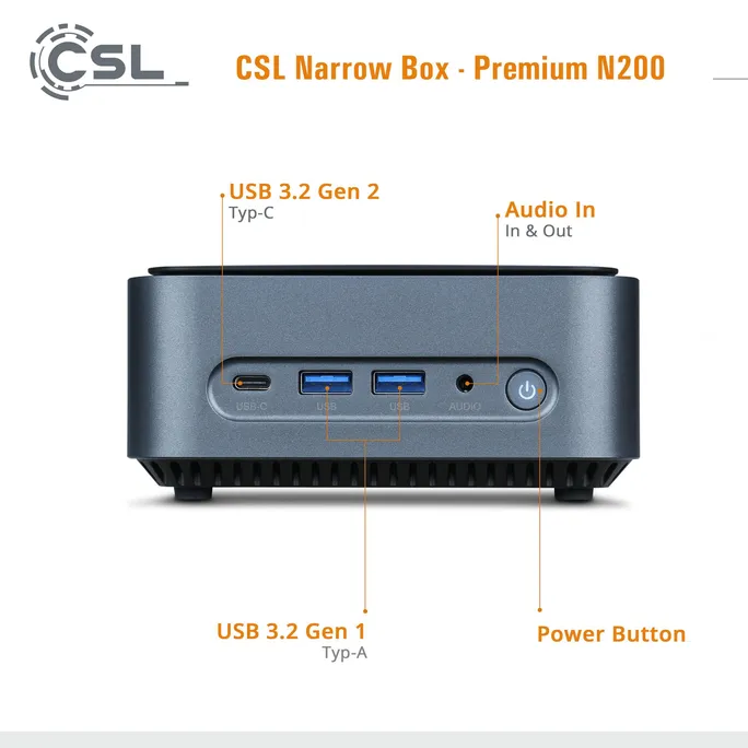 CSL Narrow Box Premium Mini-PC N200 16GB/500GB SSD Win11 – Bild 3