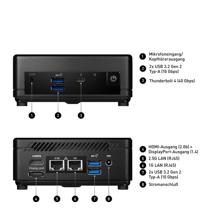 MSI Cubi 5 12M Barebone i7-1255U 0GB SSD Intel Iris Xe DOS 12M-020BDE – Bild 2