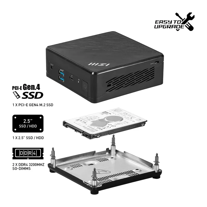 MSI Cubi 5 12M Barebone i7-1255U 0GB SSD Intel Iris Xe DOS 12M-020BDE – Bild 5