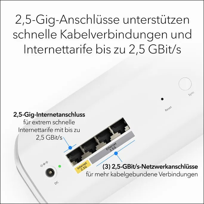 NETGEAR Orbi 770 Serie Tri-Band WiFi 7 Mesh-Netzwerksystem (RBE772) – Router + 1 Satellit-Repeater, Sicherheitsfunktionen, bis zu 11 Gbit/s, Abdeckung bis 360 m2, 100 Geräte, 2,5 GB Internetanschluss – Bild 5