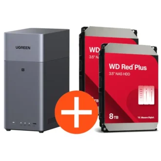 UGREEN NASync DH2300 NAS System 2-Bay 16TB inkl. 2x WD WD80EFPX NAS HDD - 8 TB