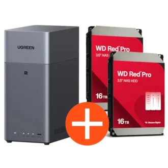 UGREEN NASync DH2300 NAS System 2-Bay 32TB inkl. 2x WD WD161KFGX NAS HDD - 16 TB