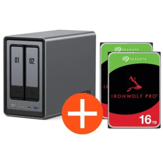 UGREEN NASync DXP2800 NAS System 2-Bay 32TB inkl. 2x Seagate IronWolf ST16000NT001 16 TBB