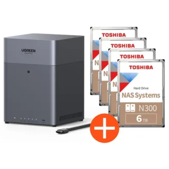 UGREEN NASync DH4300 Plus NAS System 4-Bay EU 24TB inkl. 4x Toshiba NAS HDD N300 – 6TB