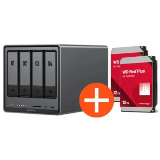 UGREEN NASync DXP4800 Plus NAS System 4-Bay 24TB inkl. 2x WD WD120EFGX NAS HDD - 12 TB