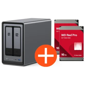 UGREEN NASync DXP2800 NAS System 2-Bay 32TB inkl. 2x WD WD161KFGX NAS HDD - 16 TB