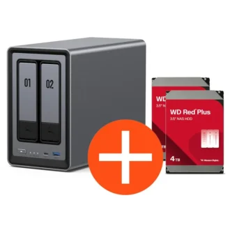 UGREEN NASync DXP2800 NAS System 2-Bay 8TB inkl. 2x WD WD40EFZZ NAS HDD - 4 TB