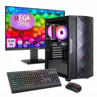 Hyrican GAMEMAX MegaDeal Diamond BK SET2695 7795 Ryzen 5 5500 16GB 1TB SSD RTX 5050 + MSI PRO MP2412 Monitor 60cm (24")