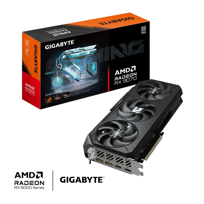 GIGABYTE Radeon RX 9070 GAMING OC 16G Grafikkarte HDMI/DP