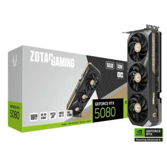 ZOTAC GAMING GeForce RTX 5080 SOLID CORE OC 16GB GDDR7 Grafikkarte 3x DP, 1x HDMI