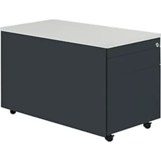 Schubladencontainer m. Rollen, 529x800, 1 Schub, 1 Hängereg., anthrazit /lichtgr