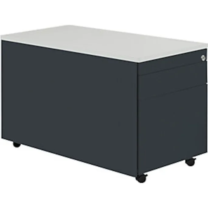 Schubladencontainer m. Rollen, 529x800, 1 Schub, 1 Hängereg., anthrazit /lichtgr
