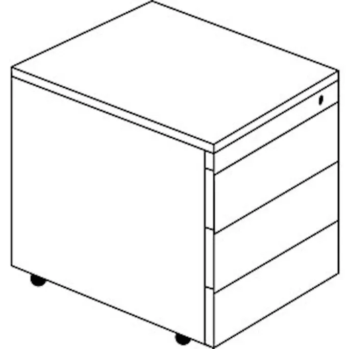 Schubladenrollcontainer, HxT 570x600mm, Stahlpl., 3 Schubl.,anthrazit/lichtgrau – Bild 3