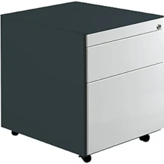 Schubladencontainer m.Rollen, 570x600, 1 Schub, 1 Hängereg., anthrazit/lichtgrau