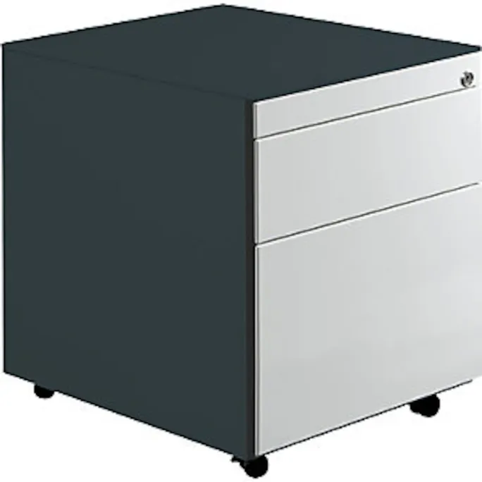 Schubladencontainer m.Rollen, 570x600, 1 Schub, 1 Hängereg., anthrazit/lichtgrau