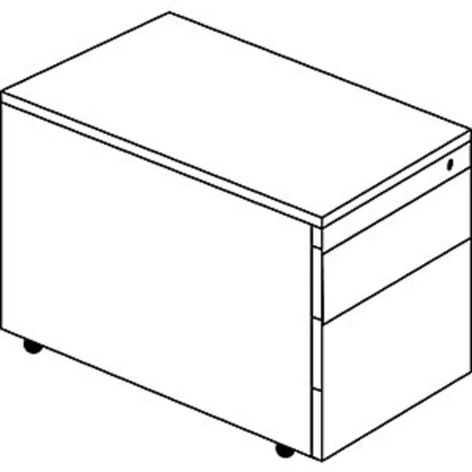 Schubladencontainer mit Rollen, 570x600, 1 Materialschub, 1 Hängereg., weiß/blau – Bild 2