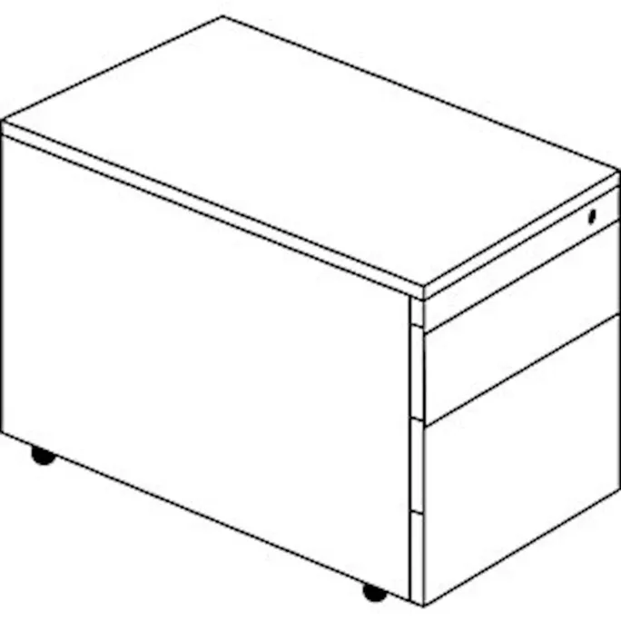 Schubladencontainer m. Rollen, 570x600mm, 1 Materialschub, 1 Hängereg., weiß/rot – Bild 2