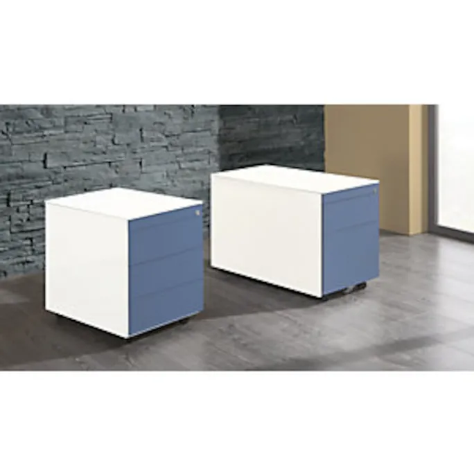 Schubladencontainer mit Rollen, 570x800, 1 Materials., 1 Hängereg., weiß/blau – Bild 2