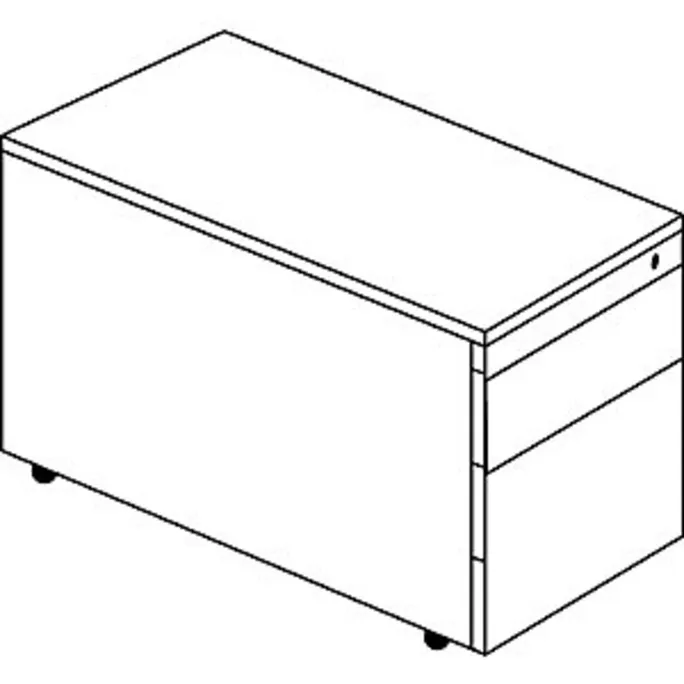 Schubladencontainer m.Rollen, 523x800, 1 Materialsch., 1 Hängereg,weiß/alu/Ahorn – Bild 2