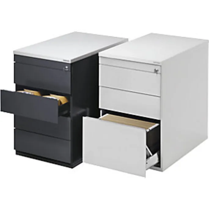 Schubladencontainer, HxT 720x800 mm, 4 Schubladen, lichtgrau – Bild 2