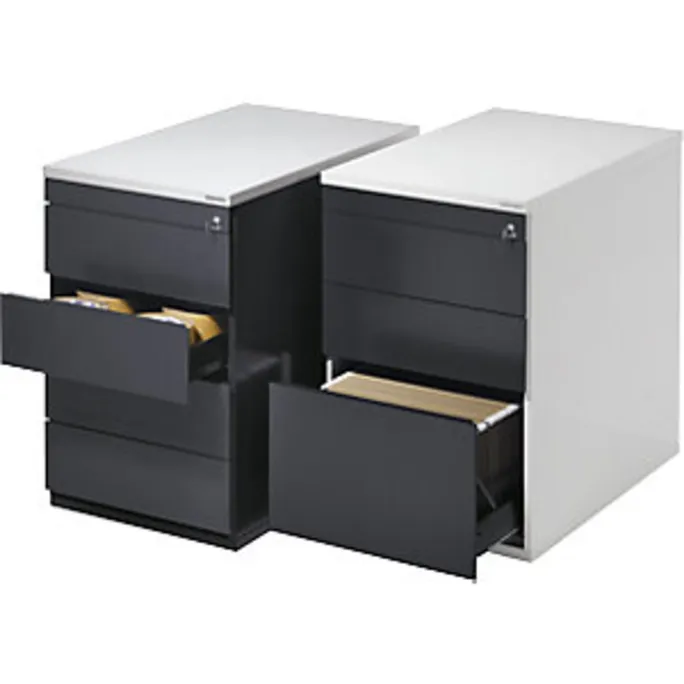 Schubladencontainer, 720x800, 2 Materials., 1 Hängereg., weiß/anthrazitgrau – Bild 2