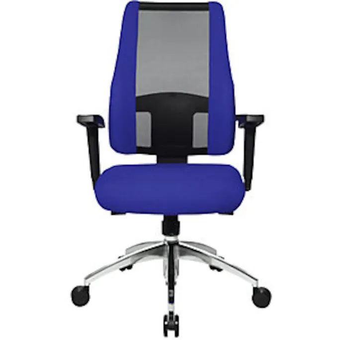Topstar Bürodrehstuhl AIR SYNCRO, Netzrückenlehne mit Seitenteilen, schwarz/blau – Bild 2
