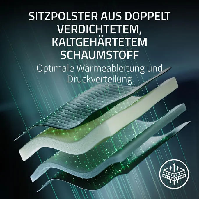 Razer ISKUR V2 NewGen Schwarz Gaming-Stuhl mit atmungsaktivem Komfort, Razer HyperFlex™ Lordosenstütze – Bild 4