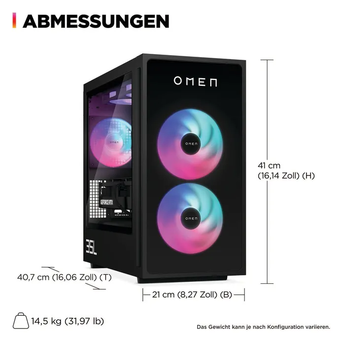 OMEN GT16-0067ng 35L Gaming Desktop Intel Core Ultra 9 285K 32GB/2x1TB SSD RTX 5070 Ti Windows 11 – Bild 3